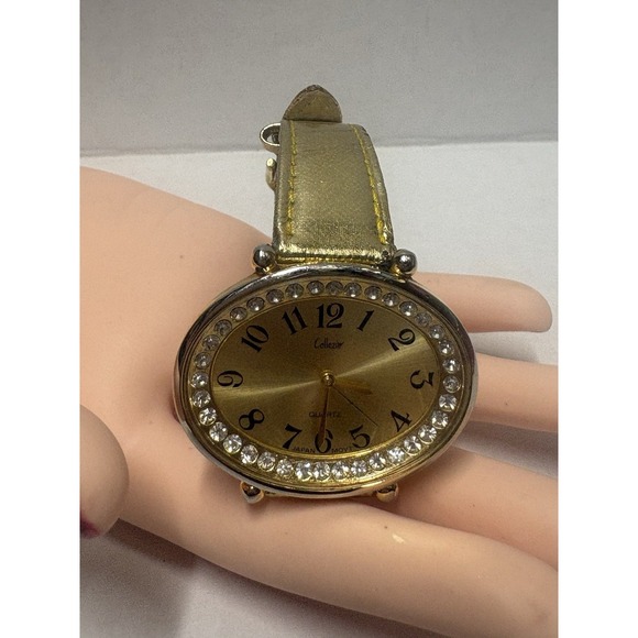 Watch Gold Tone Collezio Elegant Quartz Stainless Steel Back Needs Battery - Picture 12 of 12